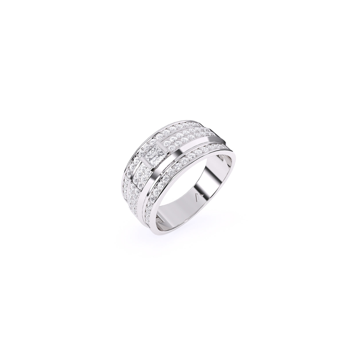 Designer Two Tone Cluster Diamond Ring